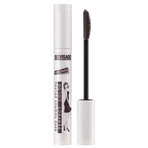 LUX visage Тушь Perfect Color веер пышных ресниц BROWN коричневый