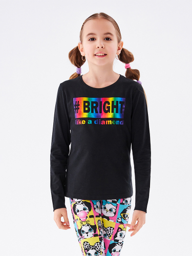  250 р  239 р   Детская трикотажная футболка с длинным рукавом для девочек