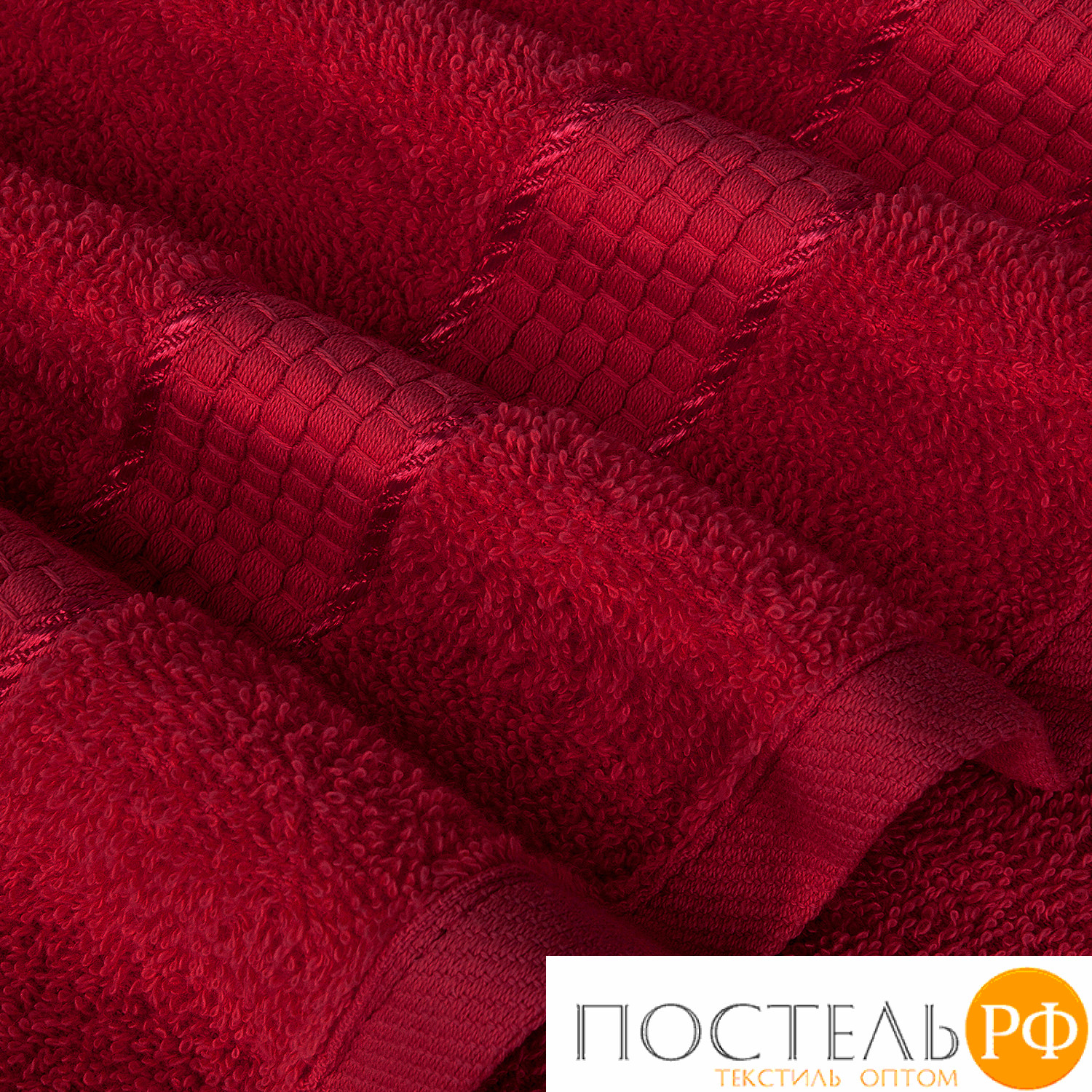 (1094) Набор из 10 полотенец Eleganta (Marakesh) 30х50 см махра 390 г/м2, 1094 темно алый