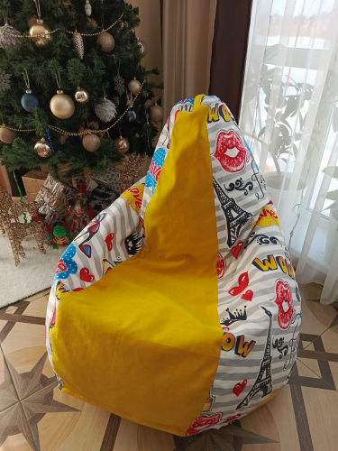 Кресло-груша Селфи+желт. велюр