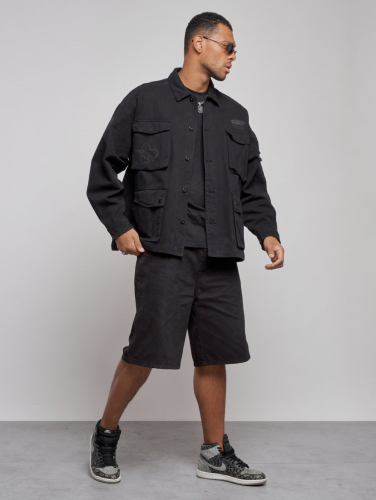 Джинсовая куртка мужская черного цвета 12776Ch