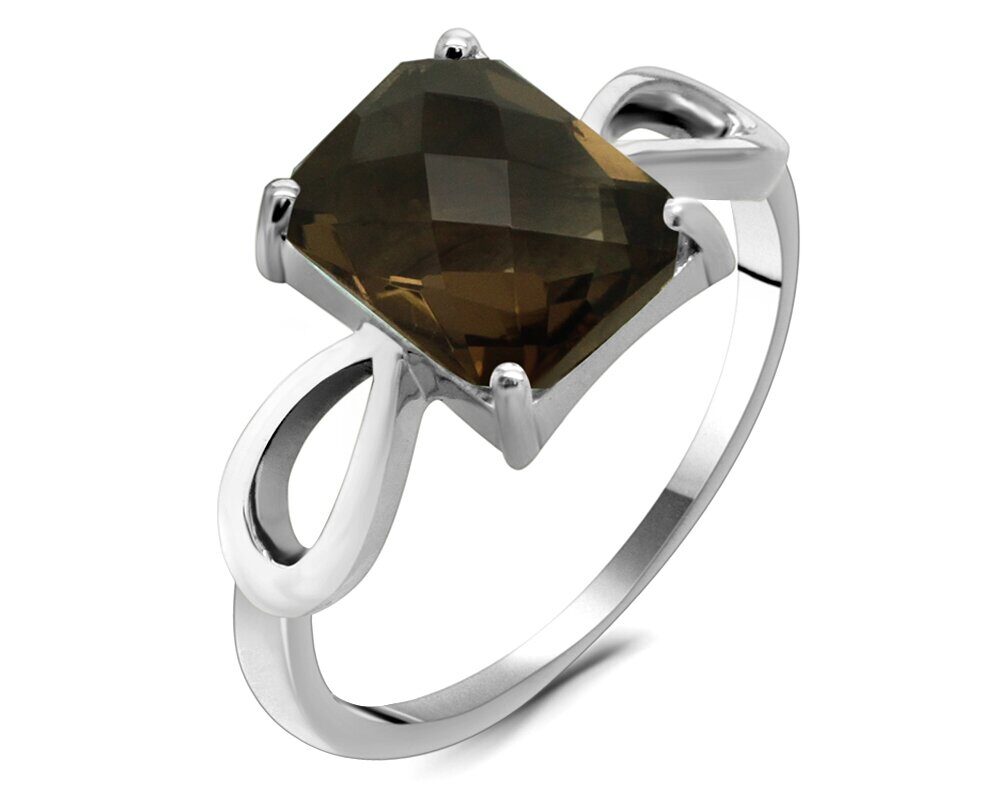 Кольцо из серебра раухтопаз, Виктория