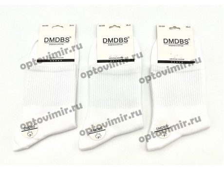 Носки женские DMDBS плотная резинка в рубчик белые BS-008