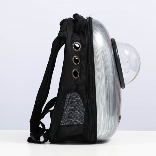 Рюкзак для переноски животных с окном для обзора, 32 х 25 х 42 см, серебристо-чёрный