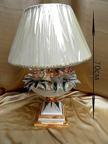Настольная лампа с цветами 70см(х1) Фарфор