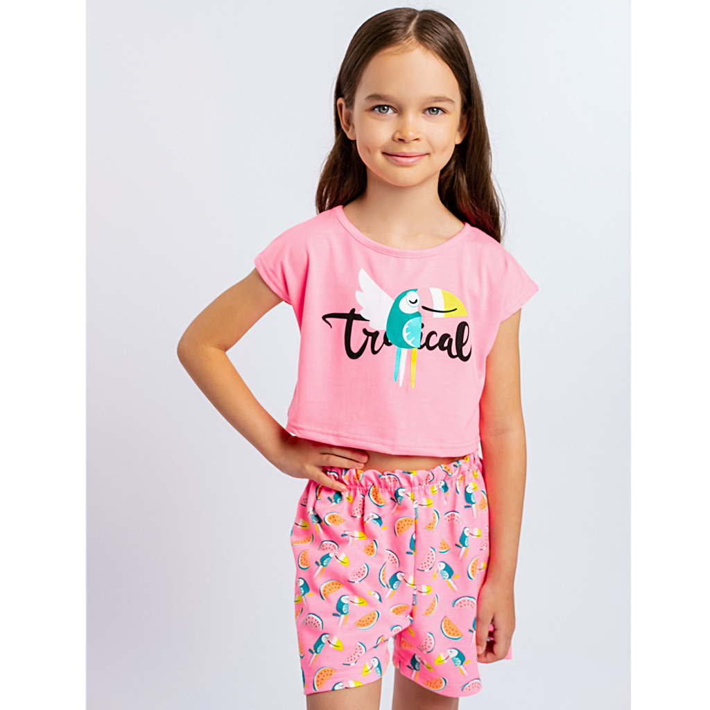 Комплект шорты футер 2х нитка петля, футболка кулирка лайкра 7339100101