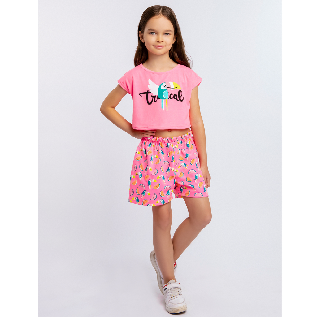 Комплект шорты футер 2х нитка петля, футболка кулирка лайкра 7339100101