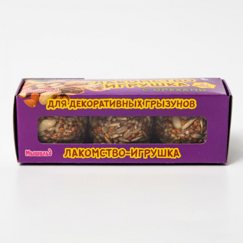 Медово-зерновые шарики для грызунов с орехами, 60г*3шт