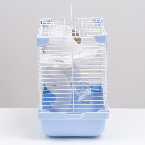 Клетка для грызунов укомплектованная, 27 х 19 х 28 см, голубая