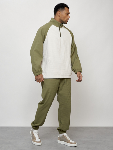 Спортивный костюм мужской модный цвета хаки 35021Kh
