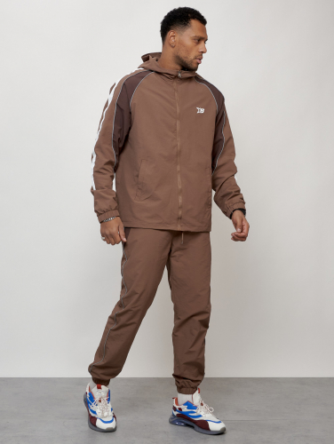 Спортивный костюм мужской модный коричневого цвета 15006K