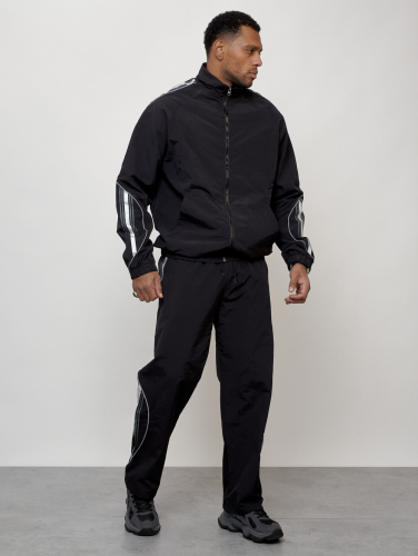 Спортивный костюм мужской модный черного цвета 15007Ch