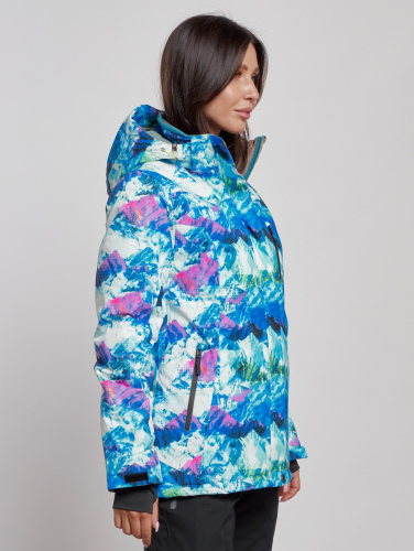 Горнолыжная куртка женская зимняя синего цвета 3320S