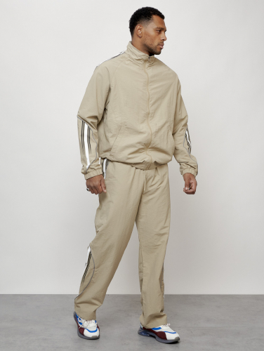 Спортивный костюм мужской модный бежевого цвета 15007B