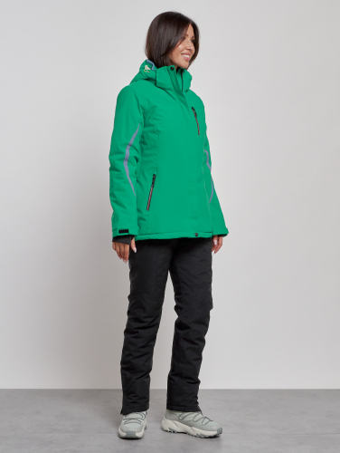Горнолыжный костюм женский зимний зеленого цвета 03350Z