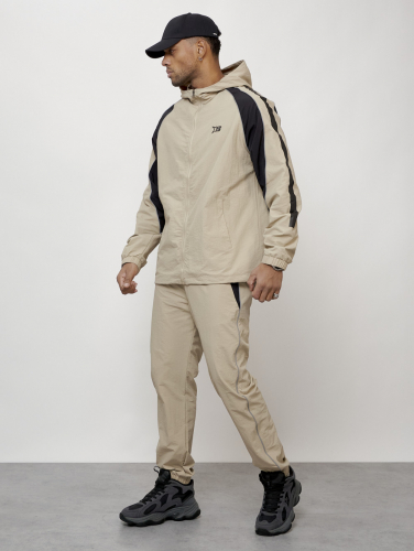 Спортивный костюм мужской модный бежевого цвета 15006B