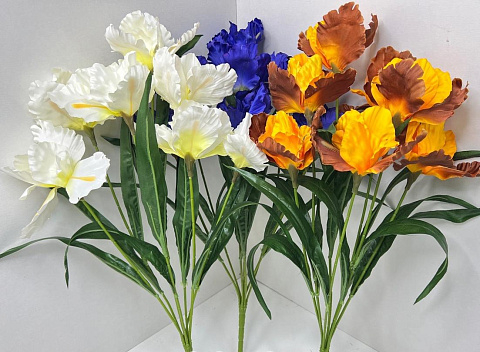 Цветы искусственные декоративные Ирисы 7 цветков 60 см