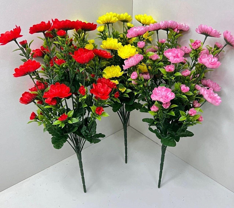 Цветы искусственные декоративные Хризантема кустовая 18 веток 54 цветка 45 см