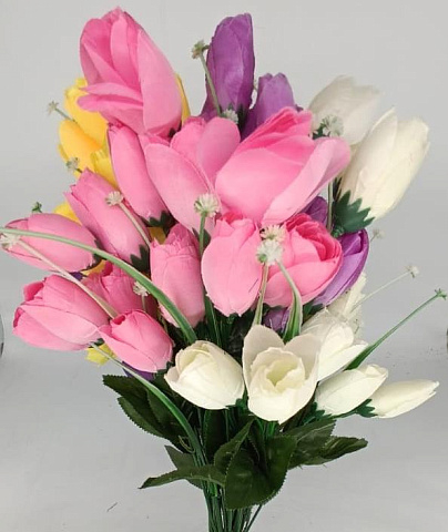 Цветы искусственные декоративные Тюльпаны 18 бутонов 45 см