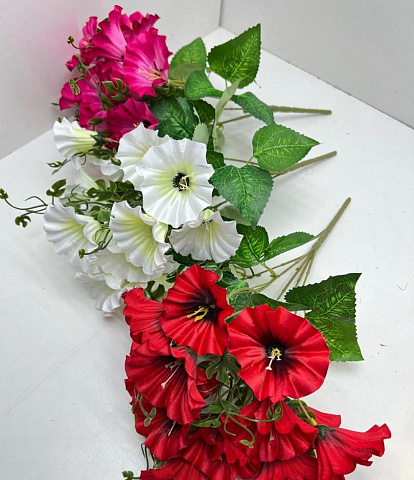 Цветы искусственные декоративные Вьюны 5 веток 15 цветков 40 см