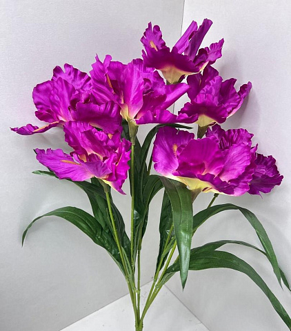 Цветы искусственные декоративные Ирисы 7 цветков 60 см