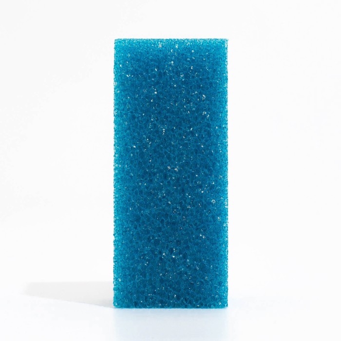 Губка прямоугольная для фильтра № 1, крупнопористая, 4×4.5×11 см, синяя