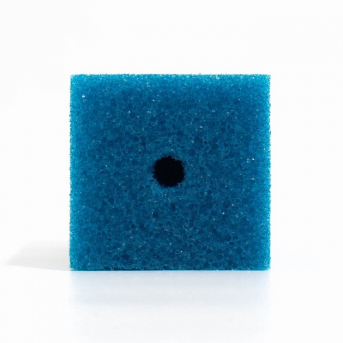 Губка прямоугольная для фильтра № 9, крупнопористая, 8 х 8 х 16 см, синяя