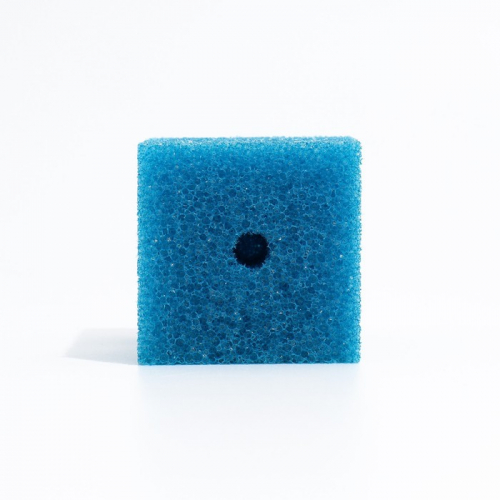 Губка прямоугольная для фильтра № 8, крупнопористая, 8 х 8 х 12 см, синяя