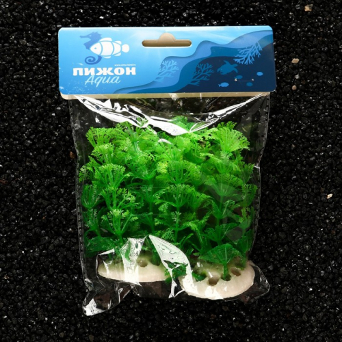 Растение искусственное аквариумное кустовое, 10 см, зеленый