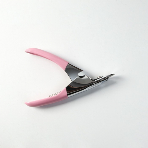 Когтерез-гильотина с прорезиненной ручкой, отверстие 7 мм, розовый
