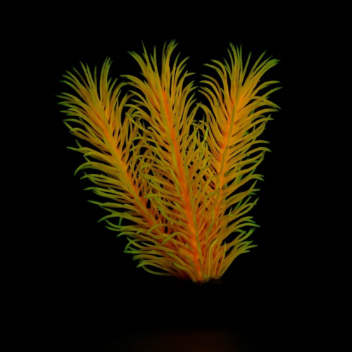 Растение искусственное аквариумное, светящееся, 8 см, красное