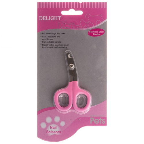 Когтерез-ножницы DeLIGHT ROSE для кошек, малый, прямой, розовый