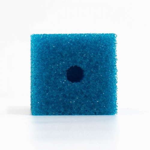 Губка прямоугольная для фильтра № 3, крупнопористая, 6 х 6 х 12 см, синяя