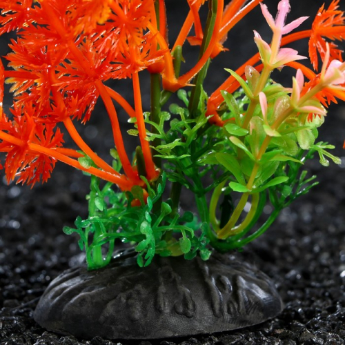 Растение искусственное аквариумное, 6 х 24 см, оранжевое