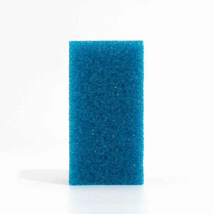 Губка прямоугольная для фильтра № 3, крупнопористая, 6×6×12 см, синяя