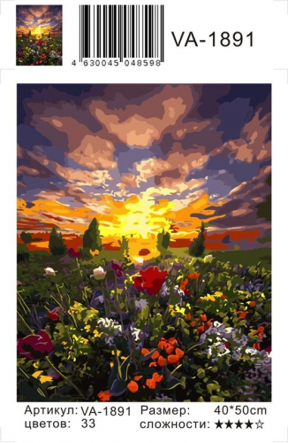 Картины по номерам Цветы в поле