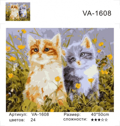 Картины по номерам Два котенка