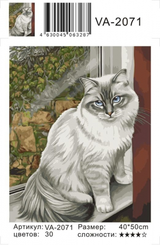 Картины по номерам Серая кошка