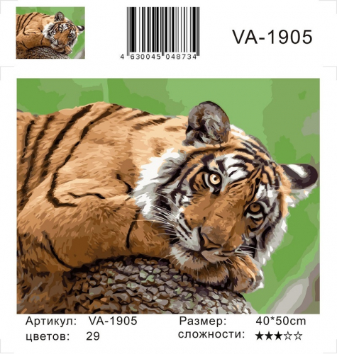 Картины по номерам Лежачий тигр