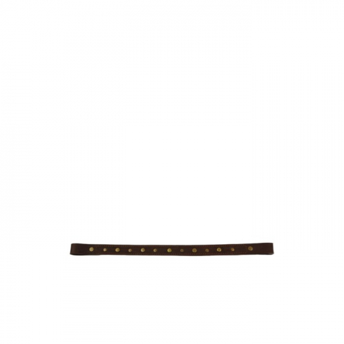 Налобник прямой, заклепки, кожа, 15 мм, 40 см, коричневый, КС111к