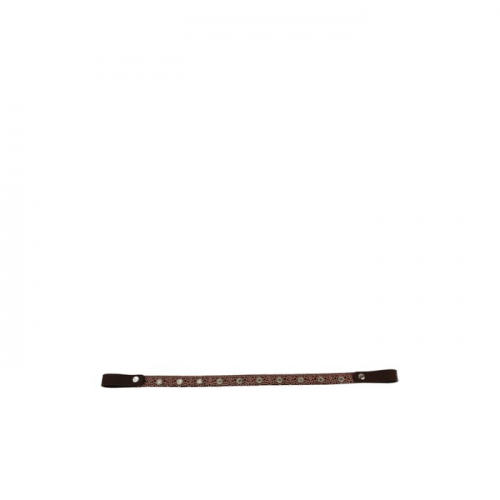 Налобник прямой, кружево, кожа, 20 мм, 40 см, коричневый, КС120к