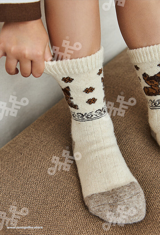АКЦИЯ! ЦЕНА БЫЛА 315 Р.Носки детские из 100% монгольской шерсти (арт. 02107)