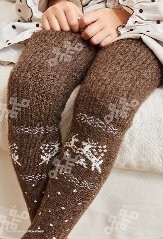 Гольфы детские из 100% монгольской шерсти (арт. 02166)