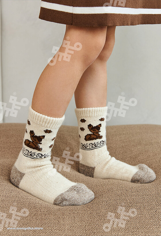 АКЦИЯ! ЦЕНА БЫЛА 315 Р.Носки детские из 100% монгольской шерсти (арт. 02107)