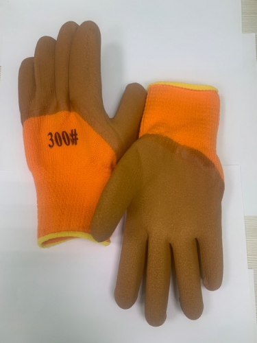 Перчатки Ниватори Оранжевые с коричневым обливом с плотными пальцами /1шт /10 шт