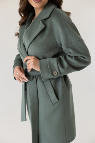 Пальто женское демисезонное 22970 (олива)