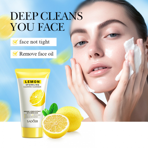 Пенка для лица с экстрактом лимона SADOER Lemon Sparkling Cleaning Cleanser, 150 мл