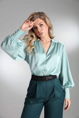 Блуза LM ВИ1609 зелёная пастель