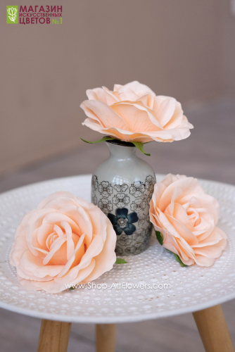 Бутон розы, 11 см., силикон (3 расцветки) - персиковый