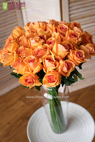 Роза полураскрытая - оранжевый